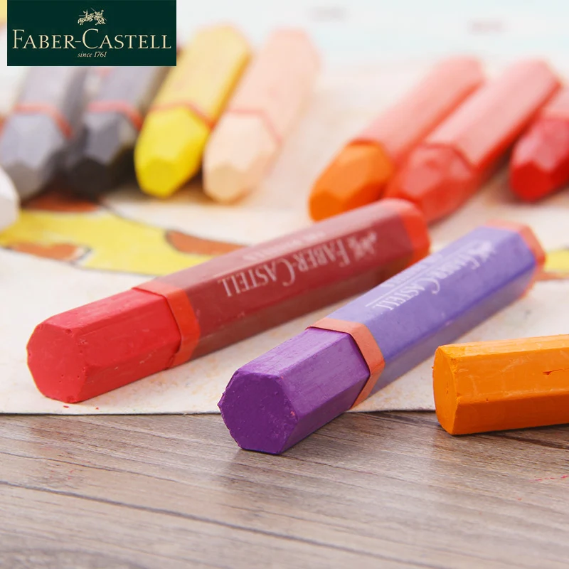 Faber Castell kolorowe oleju pastelowe 12/24/36/48 kolory olej marker z farbą kredka rysunek sześciokątne kredka sztuki malarstwo dla dzieci prezent 122724