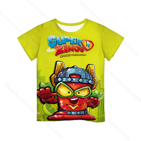 Summer Children 3D Print Super Zings T-shirt Kids Superzings Series 6 T Shirt Boys Girls Cartoon Anime Tee Tops Toddler Tshirt