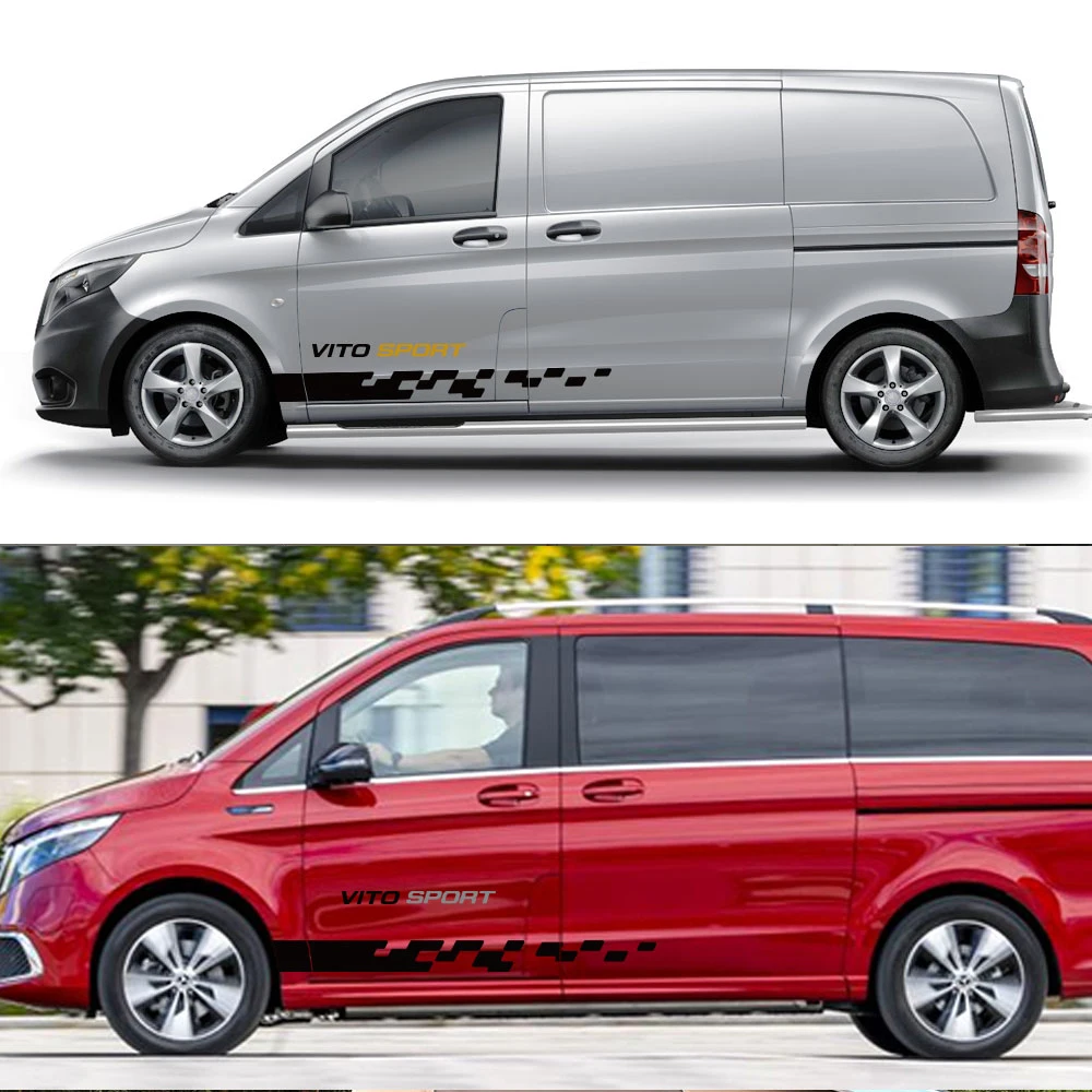 4PCS Car Stickers For Mercedes Benz Vito V Class Viano W447 W639 W638 Marco Polo Camper Van Vinyl Decals Tuning Accessories