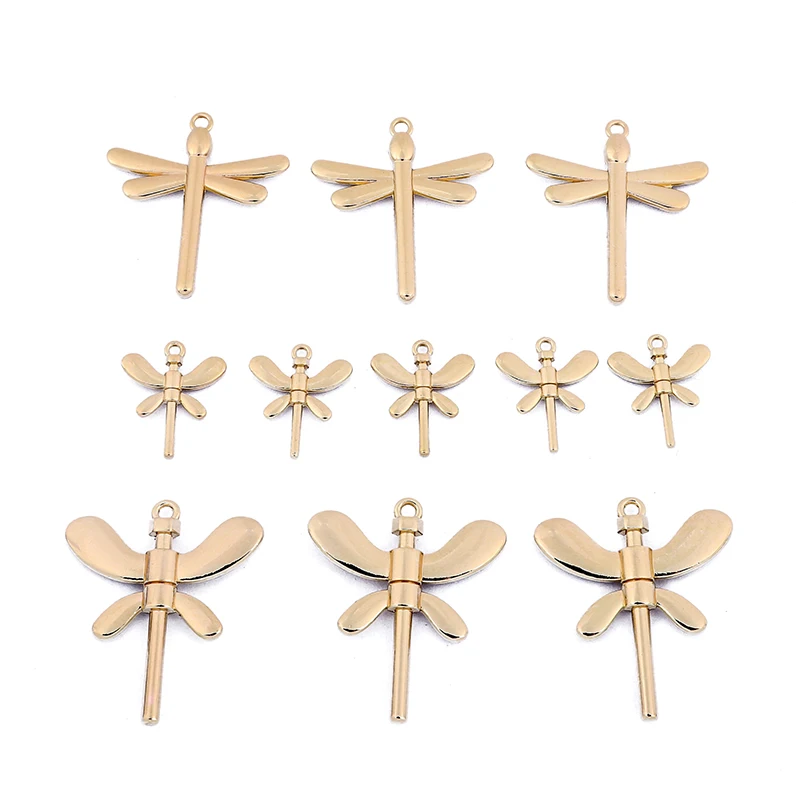 

10PCS Animal Dragonfly Charms Alloy Metal Pendants For Earrings Necklace Diy Handmade Material Jewelry Making Craft Accessories