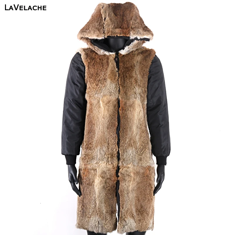 

Parka Accessories Real Fur Coat X-long Winter Jacket Men Can Match Shell and Fur Collar