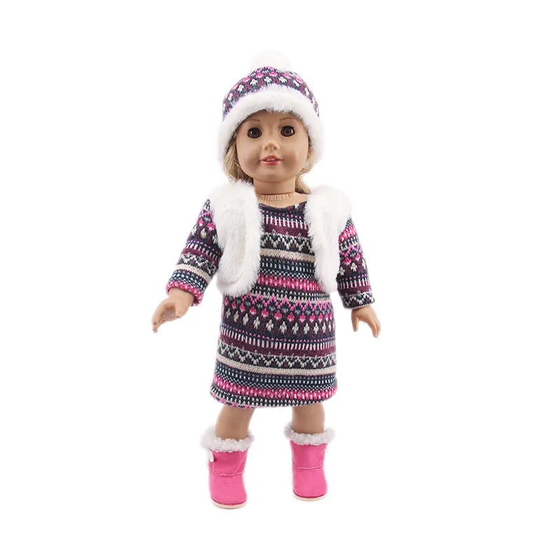 Discount! New Doll Sweater Suit 2 Pcs for American 18 Inch Girl Doll & 43 cm New Born Baby Doll Items & Our Generation,Christmas