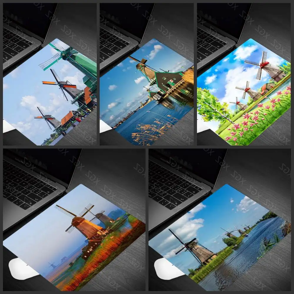 Yzuoan Small Size 22x18cm Mousepad Windmill In Picture Quality Notebook Computer PC Keyboard and Mouse Mats Non-slip Washable