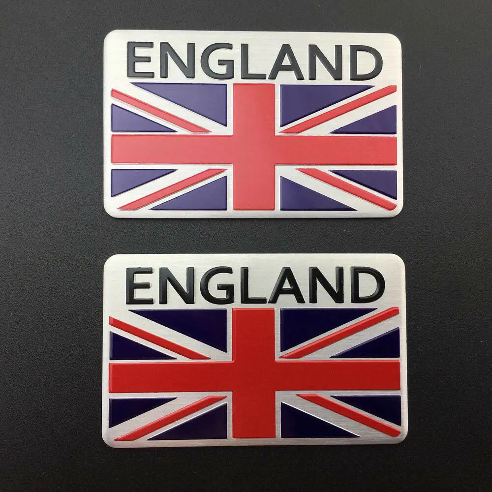 

2pcs UK Flag Auto Car Trunk Side Tailgate Oil Tank Emblem Badges Decals Stickers