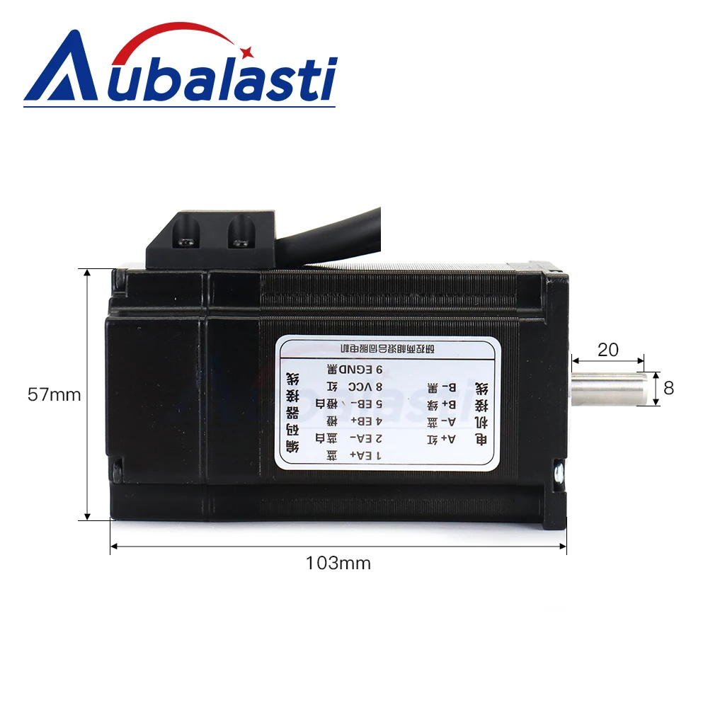 Aubalasti YAKO 2Phase Nema23 2.2N.m Closed Loop Stepper Motor Driver Kits Shaft Dia.8mm 5A SSD2505M+YK257EC80E1 with 3M Cable