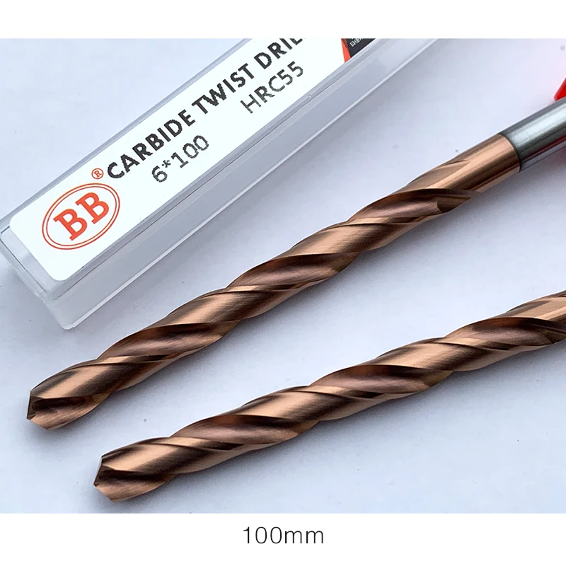 BB CNC Carbide Drill 100mm Long Length Tungsten Steel For Stainless Steel Metal Aluminum Copper 1PCS 3mm-15mm