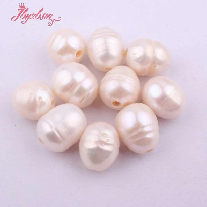 7x10-9x11mm Oval Bead White Freshwater Pearl Natural Stone Beads For Necklace Bracelat Jewelry Making 10 Pc,Free Shipping