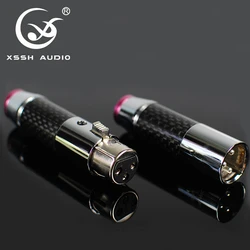 XLR Plug Jack XSSH HIFI Audio Black Carbon Fiber Tellurium Copper Plating Rhodium Gold Nylon Female Male 3 Pins XLR Connector