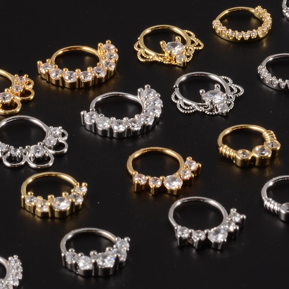 1PC Cz Nose Hoop Nostril Bendable Ring Ear Helix Cartilage Tragus Earring Cz Cartilage Huggie Earring Piercing Body Jewelry 18g