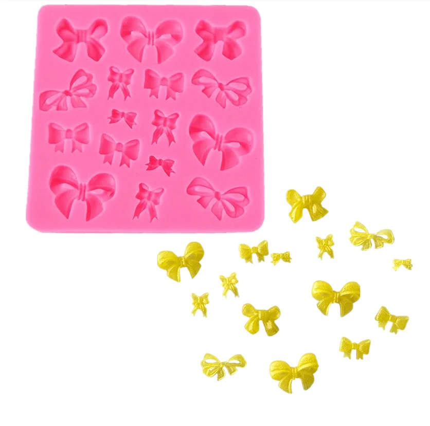 Aouke Bow Knot Silicone Mould Soft Clay Gypsum Handmade DIY Kitchen Biscuit Cake Baking Environment-friendly Silicone Mould