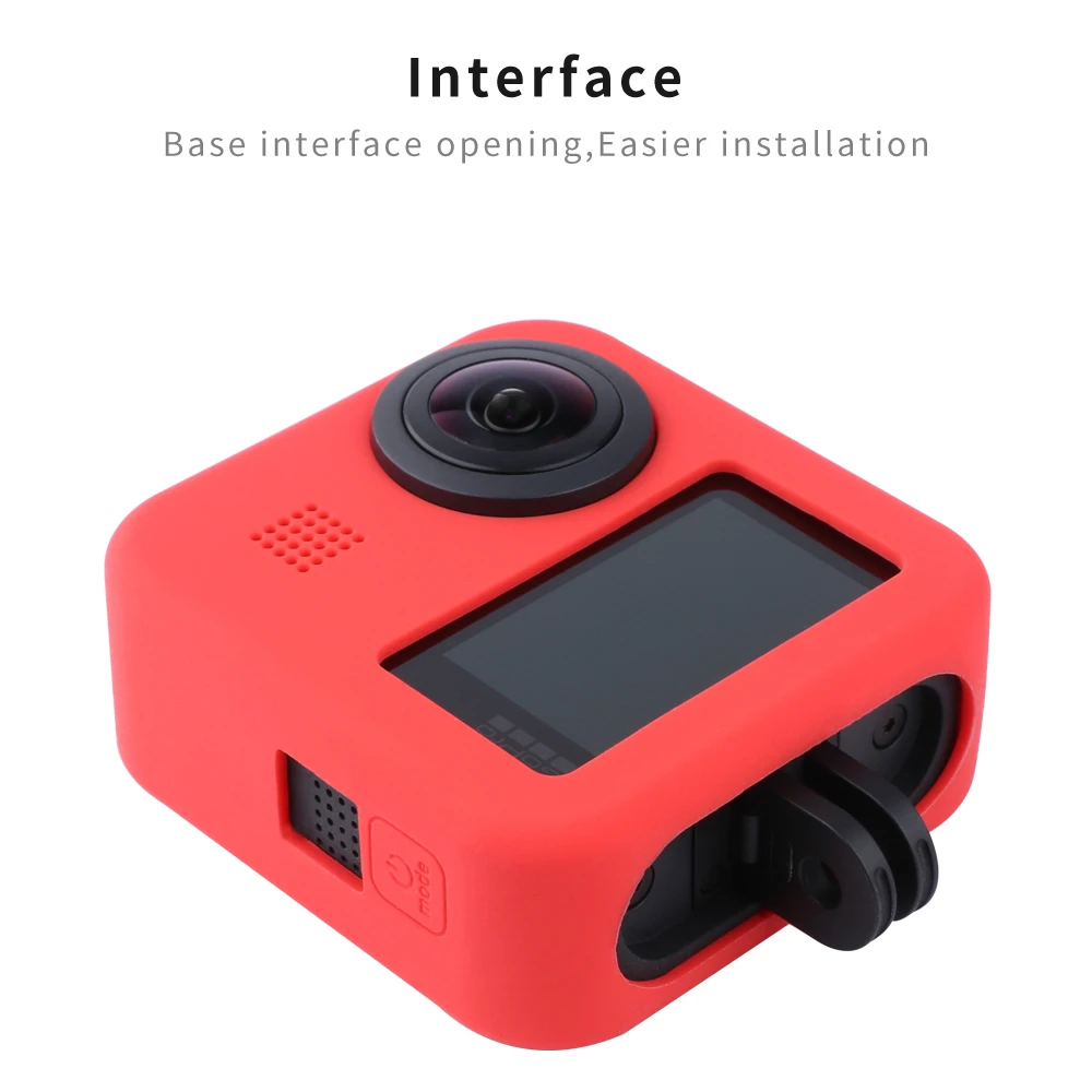 For GoPro Accessories Hero 8 Max Sport Camera Silicone Case Protective Housing Cover Skin+lens Gel Anti-scratch Shell