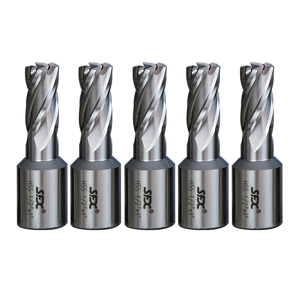 SFX 1/2'' HSS Annual Cutter 10 PCS 1'' Depth with 3/4'' Weldon Shank  For Magnetic Drill Machine