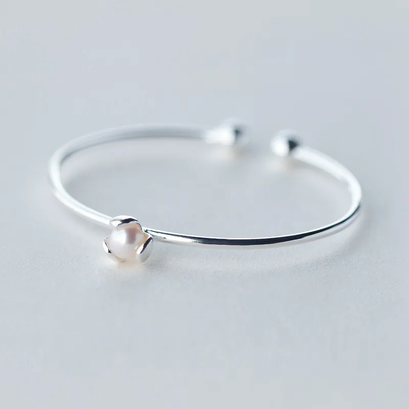 Personality New Art 925 Sterling Silver Jewelry Female Simple Clover Pearls High-quality Popular Bracelet For  Women