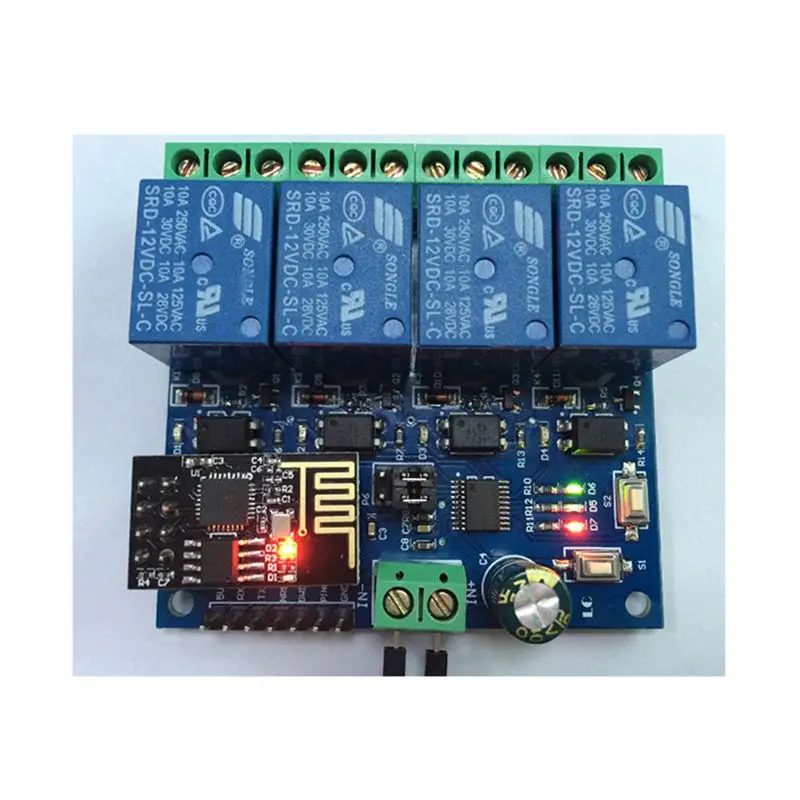 DC 12V ESP8266 & ESP-01 WIFI Relay Module Four Channels For Smart Home Intelligent Furniture