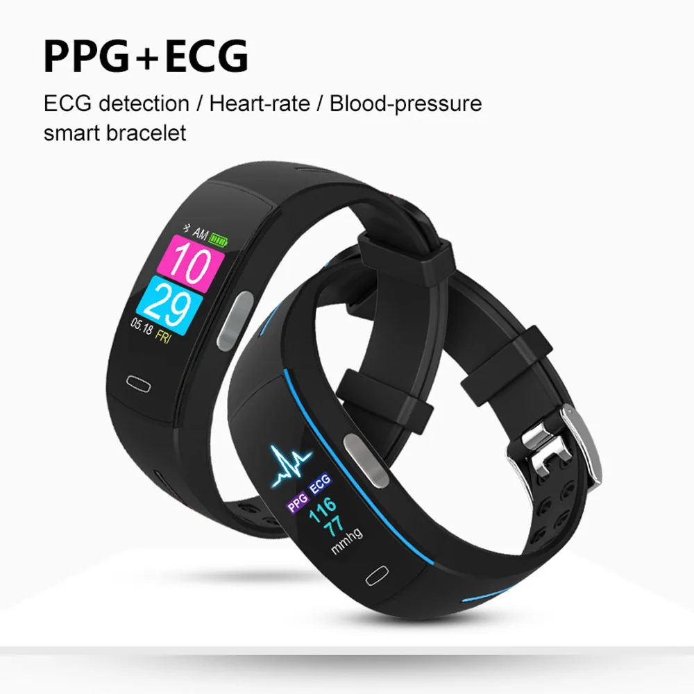 Pulsera inteligente ECG PPG para hombre, reloj deportivo resistente al agua IP67, control de temperatura corporal, presión arterial, oxígeno, Fitness