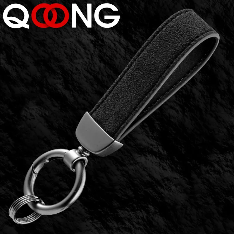 2023 Custom Lettering Keychains Suede Leather Keyrings Metal Engrave Name Customized Logo Key Chain For Car Women Men Gift S52