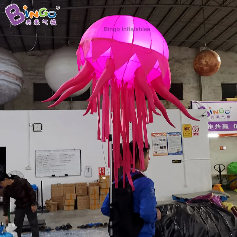 

Event decoration 0.8x1.6 Meters Inflatable Jellyfishe with Pole / Ocean Theme Jellyfishe Balloon with Handle for Display Toys