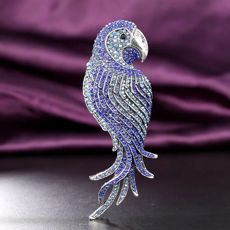 Zlxgirl jewelry Big size birds Brooches For Men Christmas Jewelry Brand Rhinestone Broaches Wedding hijab pins Jewelry