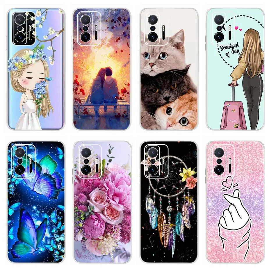 For Xiaomi 11T Case Soft Silicone Cute Pattern Phone Back Cover For Xiaomi Mi11T 11T Pro Mi 11 T Phone Cases Fundas 6.67'' Coque