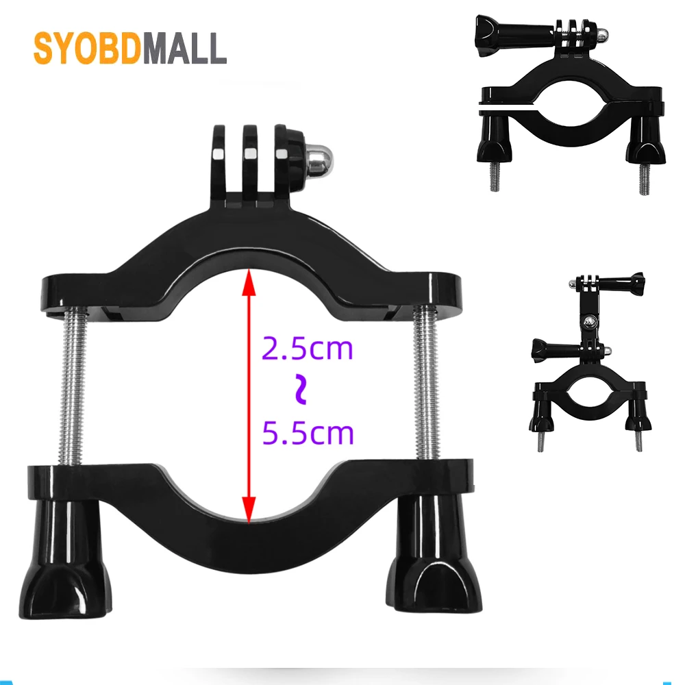 Large Pipe Diameter Mount for 2.5-6.5CM Fixed Frame Pipe Clamp with Long Screw for GoPro Hero9/8/7/6/5 Sport Camera Accessories