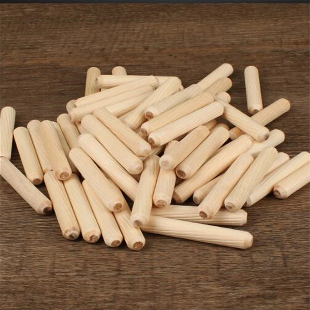 Bastone di legno rotondo pezzo di collegamento per mobili tappo per fori per la lavorazione del legno bastone di legno strumento per la lavorazione del legno con cuneo in scatola