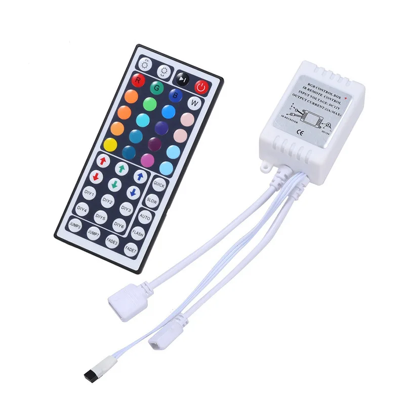 Led controlador 44 teclas led ir rgb controlador luzes led controlador ir remoto dimmer dc12v 6a para rgb 3528 5050 led strip 12v