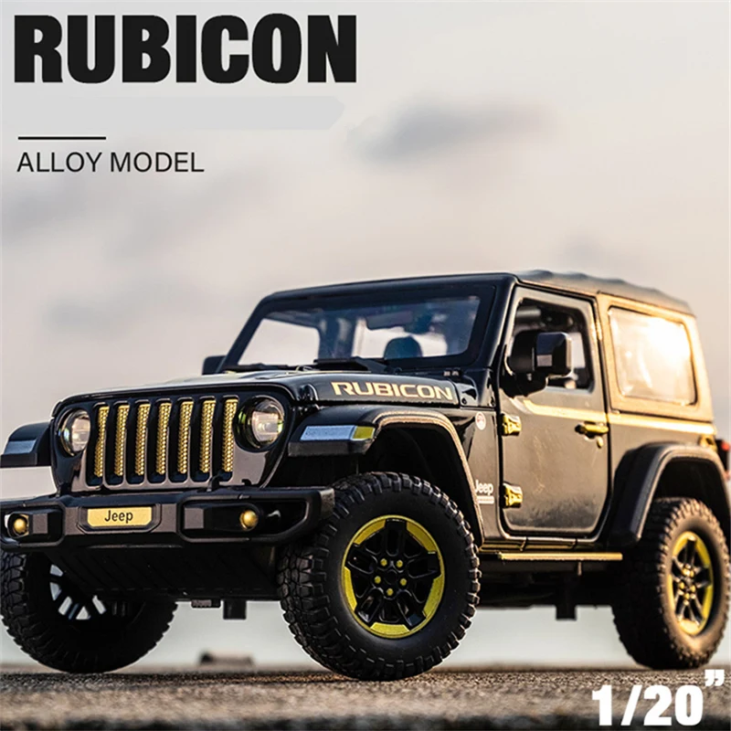 1:20 Jeeps Wrangler Rubicon Refit Alloy Off-road Vehicle Model Diecast & Toy Metal Car Model Simulation Collection Kids Toy Gift