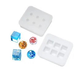 SNASAN Silicone Mold For Jewelry 16mm Cube Ball Beads 6 Compartment Resin Silicone Mould Handmade DIY Craft Epoxy Resin Molds