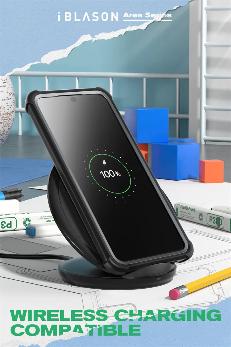 For Samsung Galaxy S22 Case 6.1inch (2022 Release) I-BLASON Ares Full-Body Rugged Bumper Cover WITHOUT Built-in Screen Protector