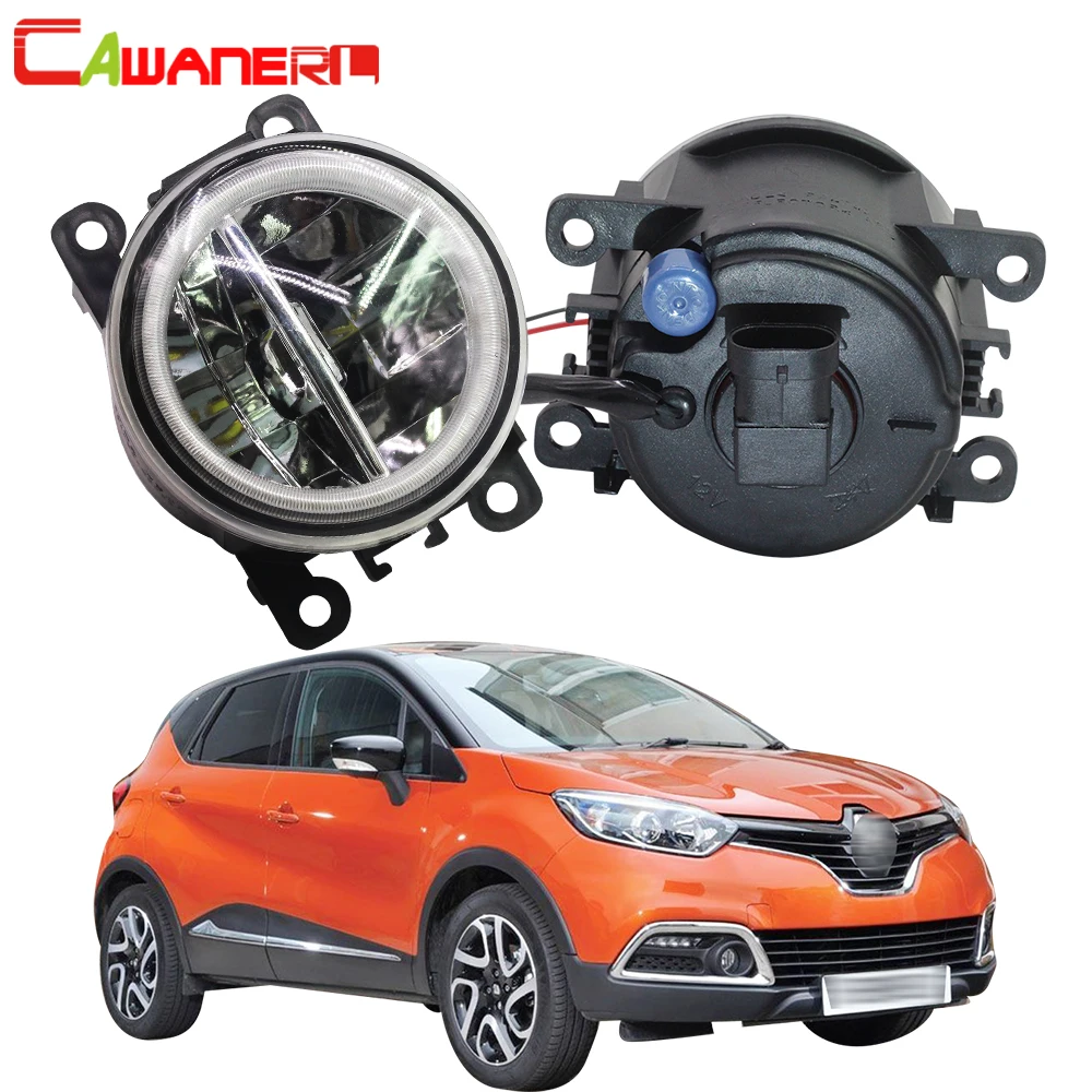 

Cawanerl 2 X Car 4000LM LED Fog Light + Angel Eye Daytime Running Light DRL 12V For Renault Captur 2013 2014 2015 2016 2017