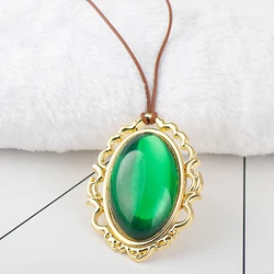 Anime Violet Evergarden Cosplay Necklace Women Green Stone Pendant Necklace Rope Chain Jewelry Fans Props Accessories