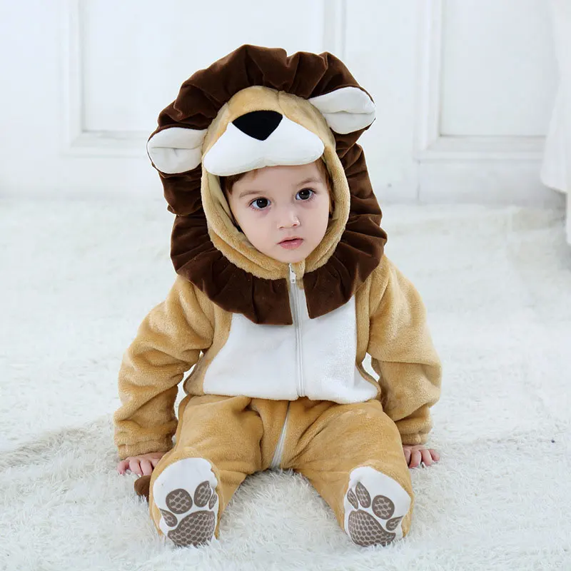 

Lion Baby Costume Animal Cosplay Kigurumis Clothing Cartoon Kawaii Onesie Outfit Flannel Children Warm Soft Pajama Carnival