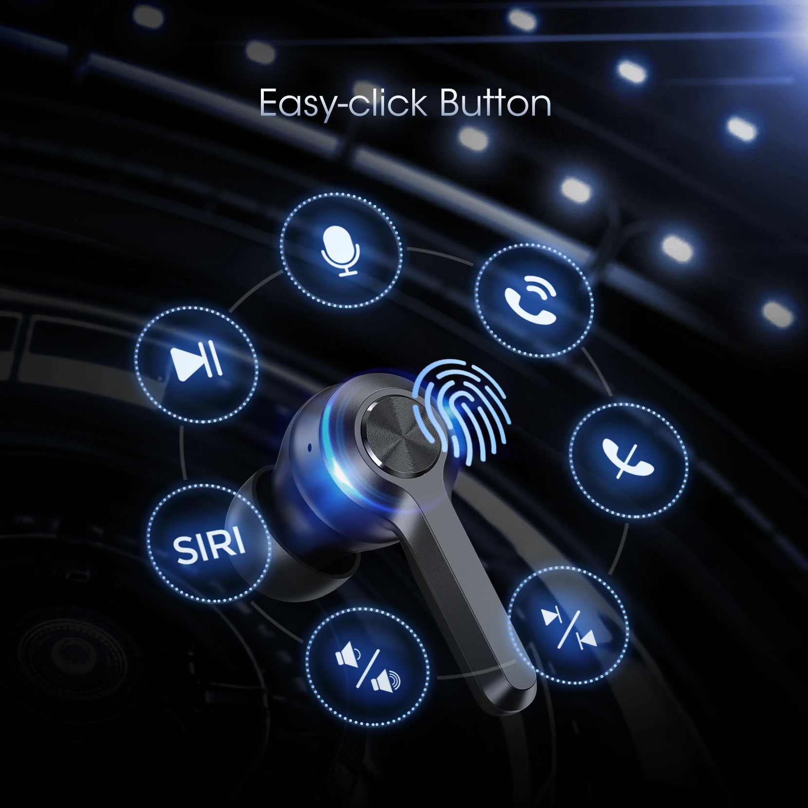 XMpow MFly True سماعات أذن لاسلكية مزودة بتقنية البلوتوث 5.0 واقي أذن رياضي مع صندوق شحن لاسلكي/USB-C IPX7 Waterpoof 30hours وقت اللعب