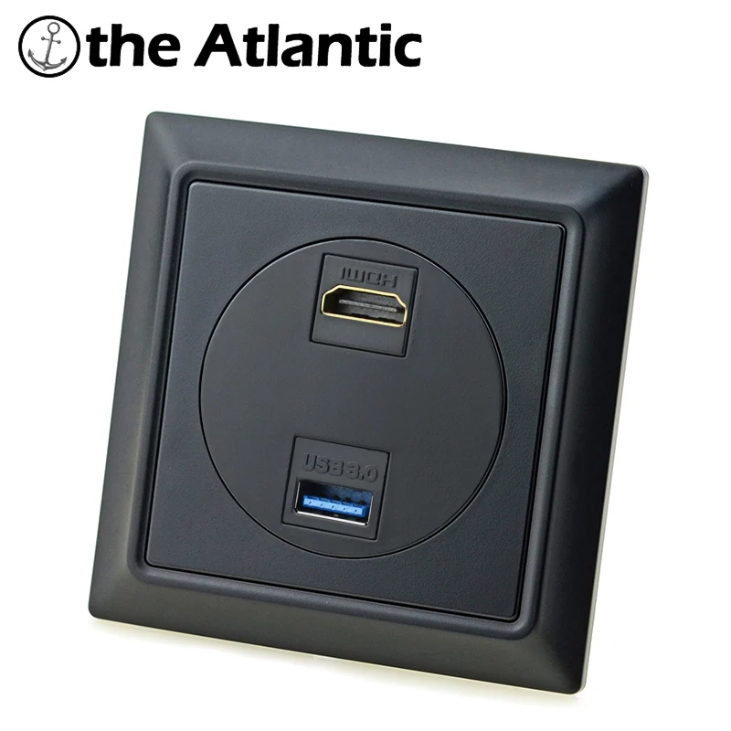 Atlectric Podwójne gniazdo HDMI HD TV Telewizja USB Gniazdo danych HDMI i USB Gniazdo ścienne 86Typ PC Matowe gniazdo panelowe