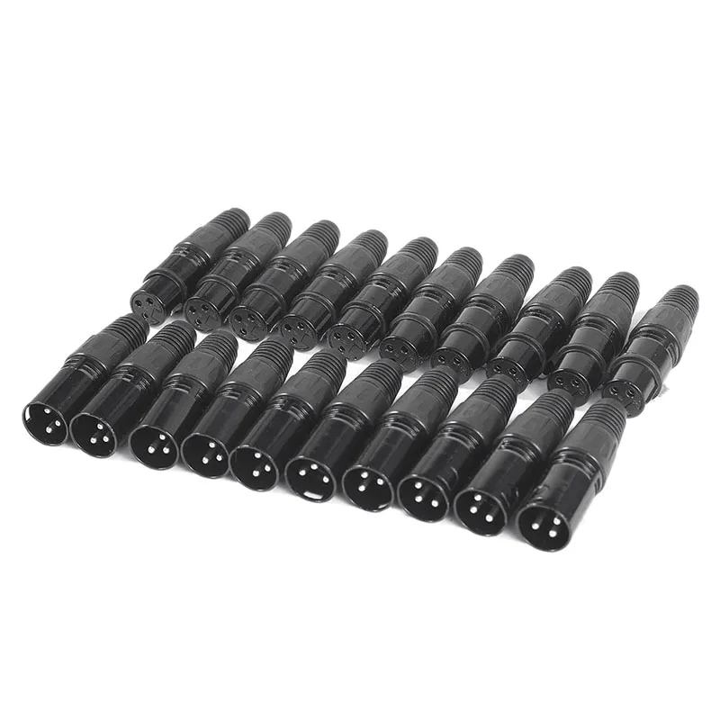 Retail 20Pcs 3Pin Xlr Male To Female Microphone Extension Cable Microphone Cables Plug Audio Socket Mic Audio Connector Adapter