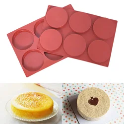 6 Cavity Silicone Round Cake Mold Pastry Baking Molds Jelly Pudding Handmade Soap Form Decoration Tool Disc Bread Biscuit Mould