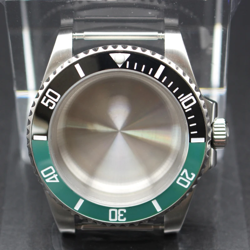 40mm Cases Men's Watch Ceramic Bezel Sapphire Glass Fit NH35 NH36 ETA 2824 Miyota 8215 Movement 28.5mm Dial Submariner Parts image 3