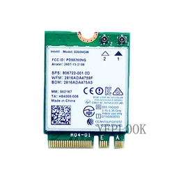 AC8260 8260NGW 8260AC 867 Мбит/с двухдиапазонный 2,4G/5 ГГц Wi-Fi + BT4.2 Фотокарта Wi-Fi 806722-001 для Dell Asus Acer HP Toshiba Sony