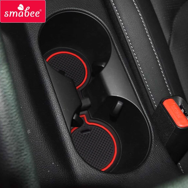 Smabee Car Anti-Slip Gate Slot Cup Mat For KIA Forte K3 Cerato 2019 2020 Cup Holders Non-Slip Door Mats Accessories Non-Slip Pad