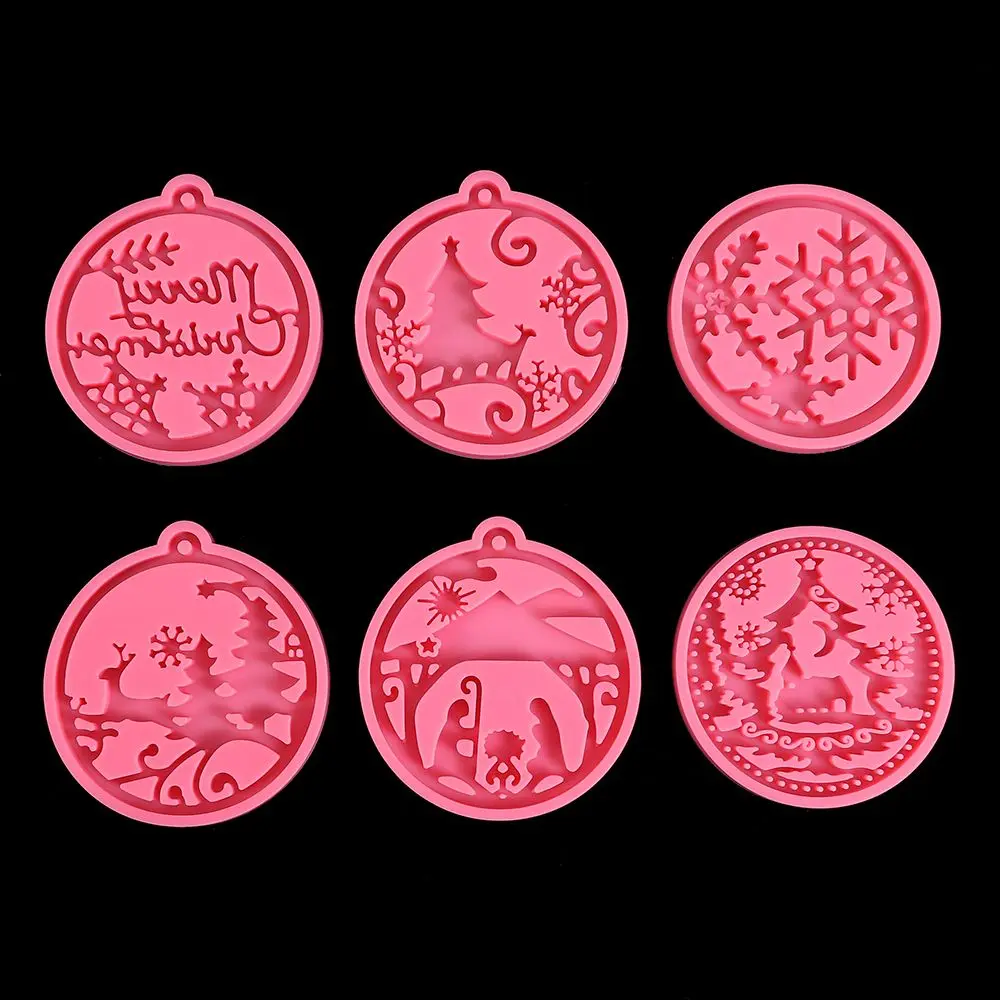 Xmas ball Cake Tools Clay Mold Jewelry Making Tool Silicone Moulds Christmas Ball Mold Keychain Molds