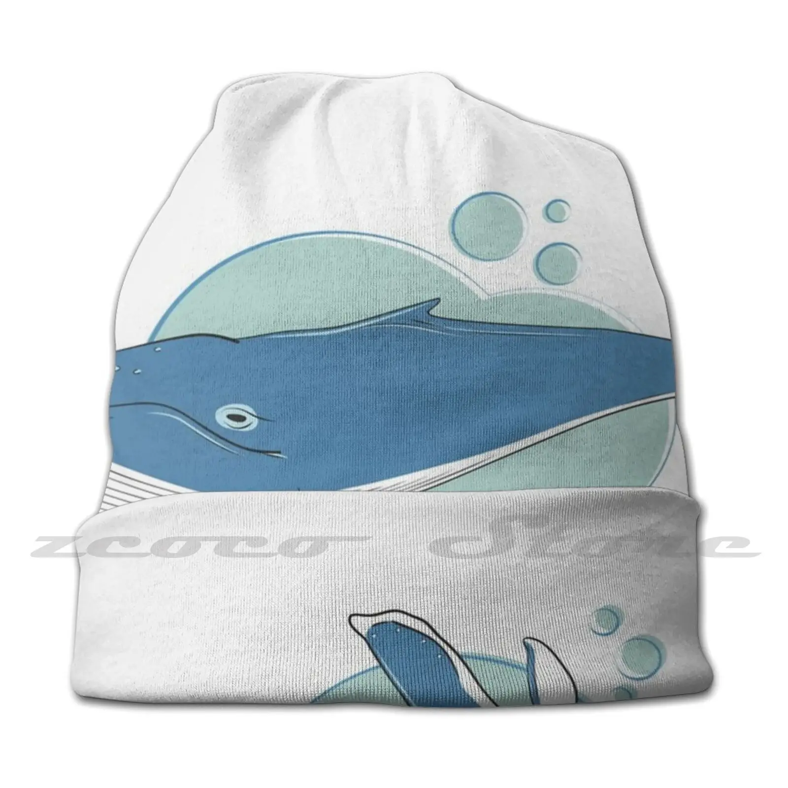 Humpback Whale 02 Diy Pullover Cap Knit Hat Plus Size Keep Warm Elastic Soft Whale Humpback Cetacean Acuatic Sea Nature