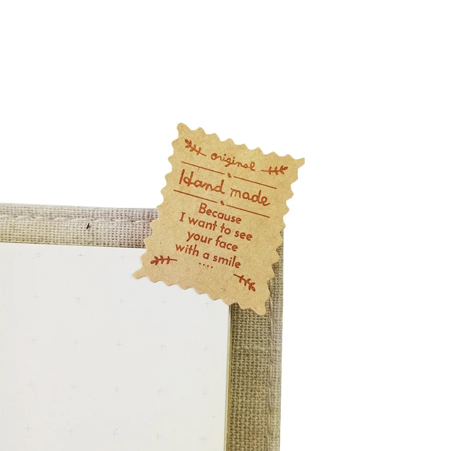 100 Pcs/lot classic Stamp Shape Kraft Paper Stickers Label Sticker DIY Hand Made For Gift Cake Baking Sealing Sticker