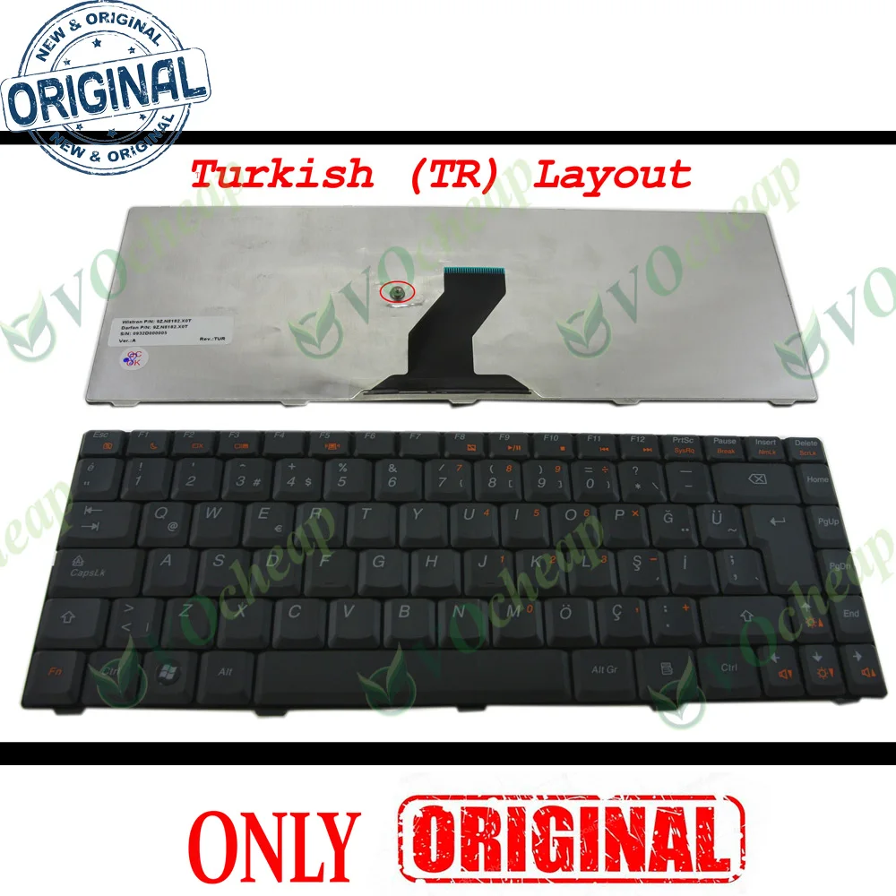 New Laptop Keyboard for Lenovo B450 B450A B450L B465 B465C Black Turkish TR Version - 9Z.N8182.X0T