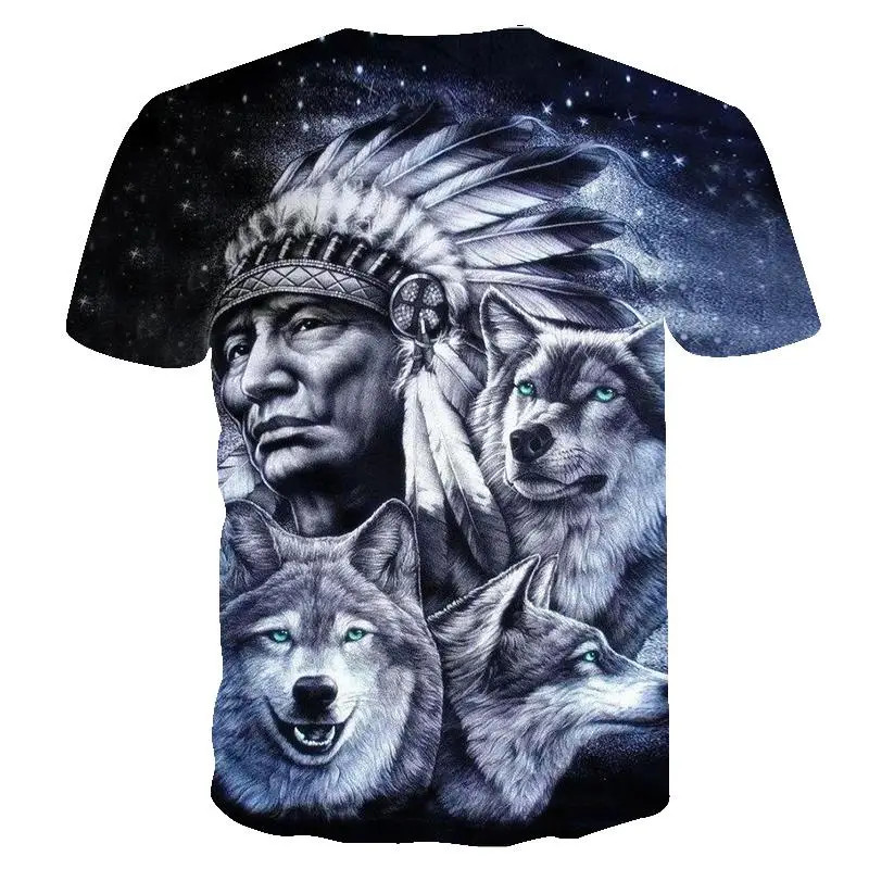 2022 New men t shirt Summer Super Cool Couple Wolf 3D Printed Men T Shirts Lifelike Fashional Individuality Male Funny T-shirts