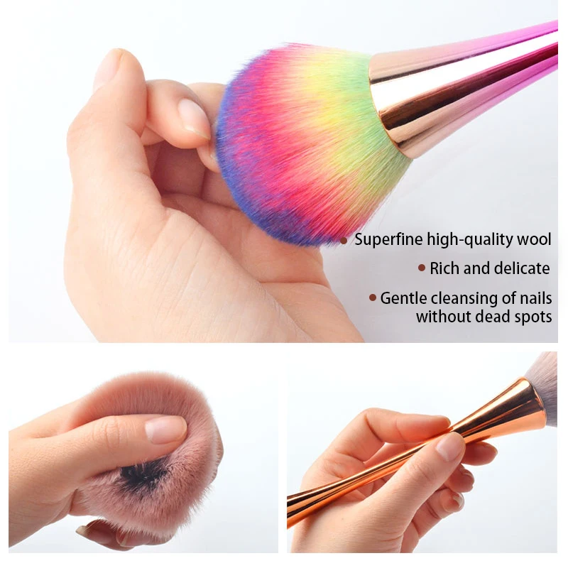 

NAIL ART BRUSH Nail Dust Brush UV Gel Nail Polish Nylon Round Nail Brush for Manicure Professional Nail DIY Design Tools