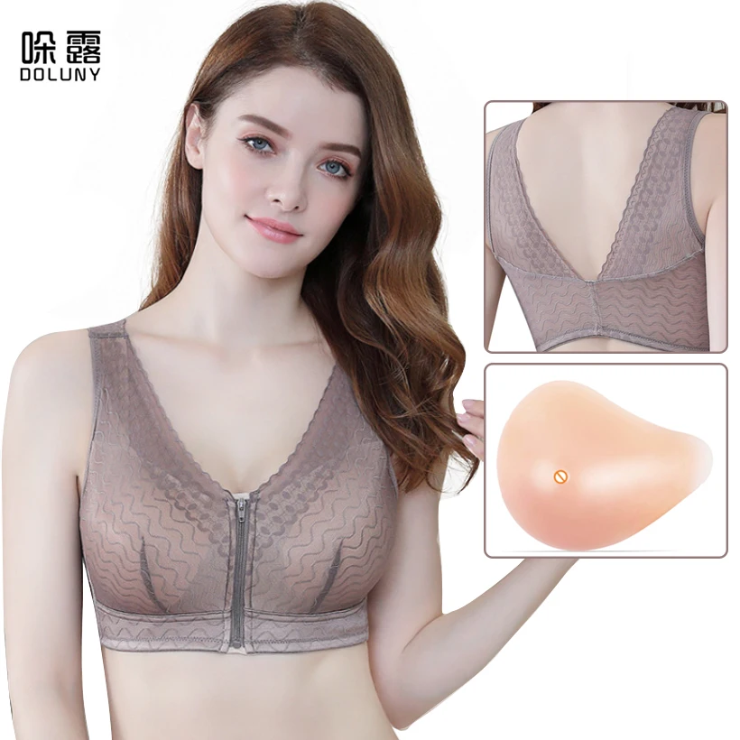 

Silicone Breast Bra Skin color Mastectomy Bra with Pocket and Artificial Spiral Fake Breast Form Prosthesis for women Cancer