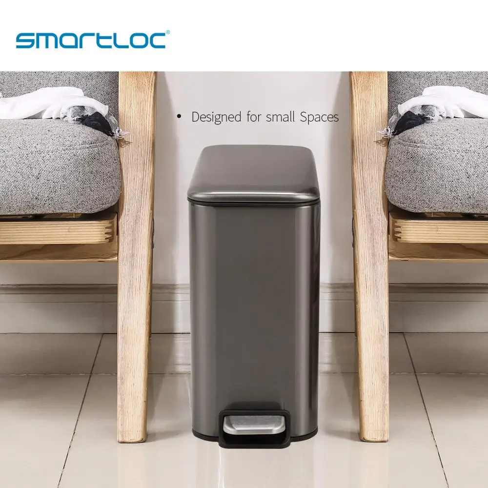 smartloc 5L Stainless Steel Rectangle Kitchen Trash Can  Dustbin Trash Bin Waste Bin Garbage Bag Holder Garbage Bin Kitchen Bin