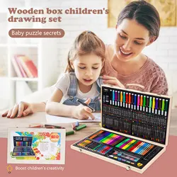 180pcs Painting Tool Set Watercolor Pen Sketch Pencil Crayon Oil Pastel Artist Drawing Tool Supplies Kids Stationery Gift Set