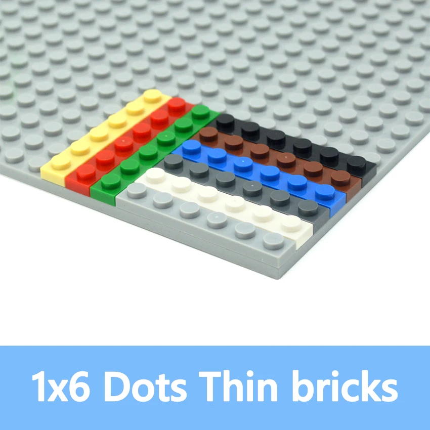 

50PCS DIY Building Blocks 1*6 Dots Thin Figures Bricks 1x6 Dots Educational Creative Size Compatible With 3666 Toys for Children