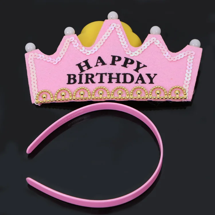 LED Happy Birthday Party Krone Hüte Glow Stirnband König Prinzessin Prinz Baby Dusche Junge Mädchen Kinder Weihnachten Dekorationen Liefert Hüte – Detail 2